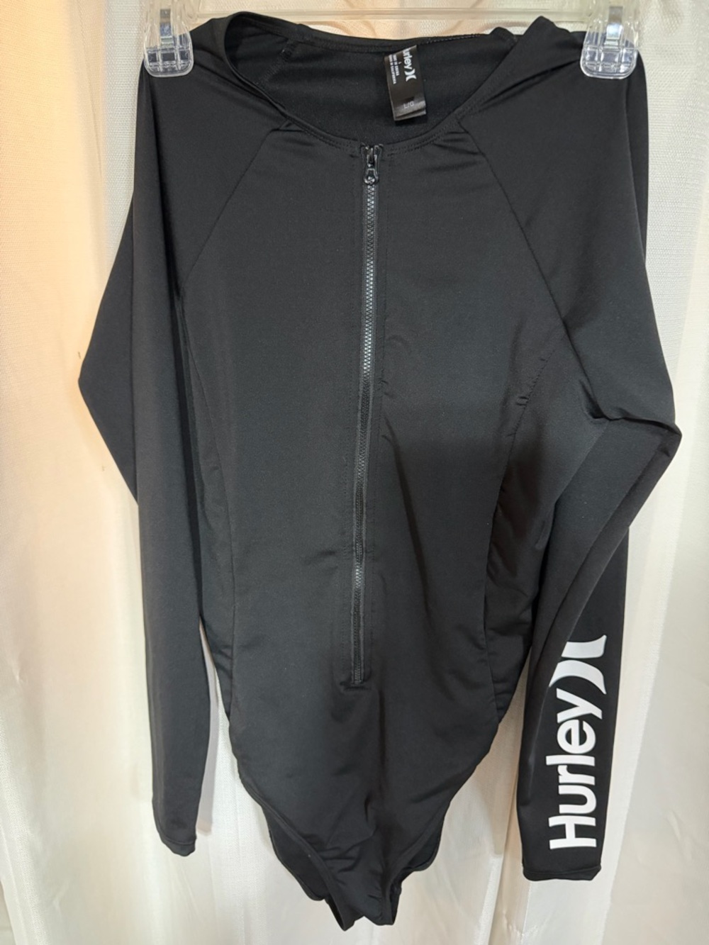 Hurley Black Long-Sleeve Front-Zip Swim surf Bodysuit - Picture 3 of 5